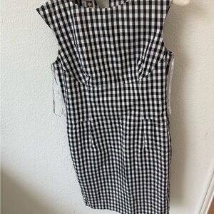 Anne Klein Black and White Gingham Mini Dress